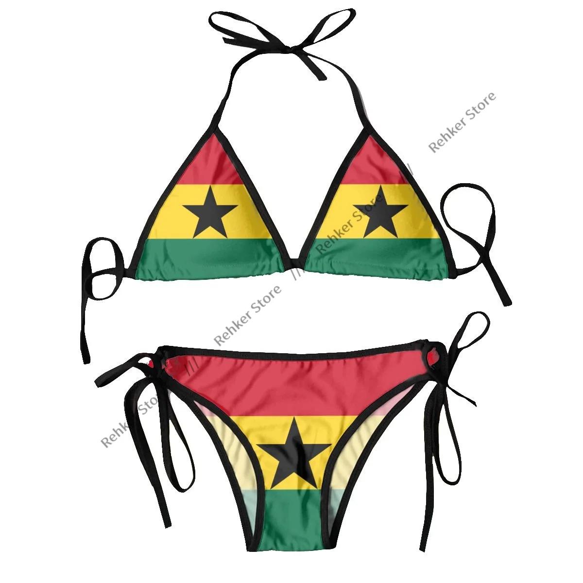 Bikini con Tanga para Mujer, traje de baño Sexy con bandera de Ghana, ropa de playa de verano