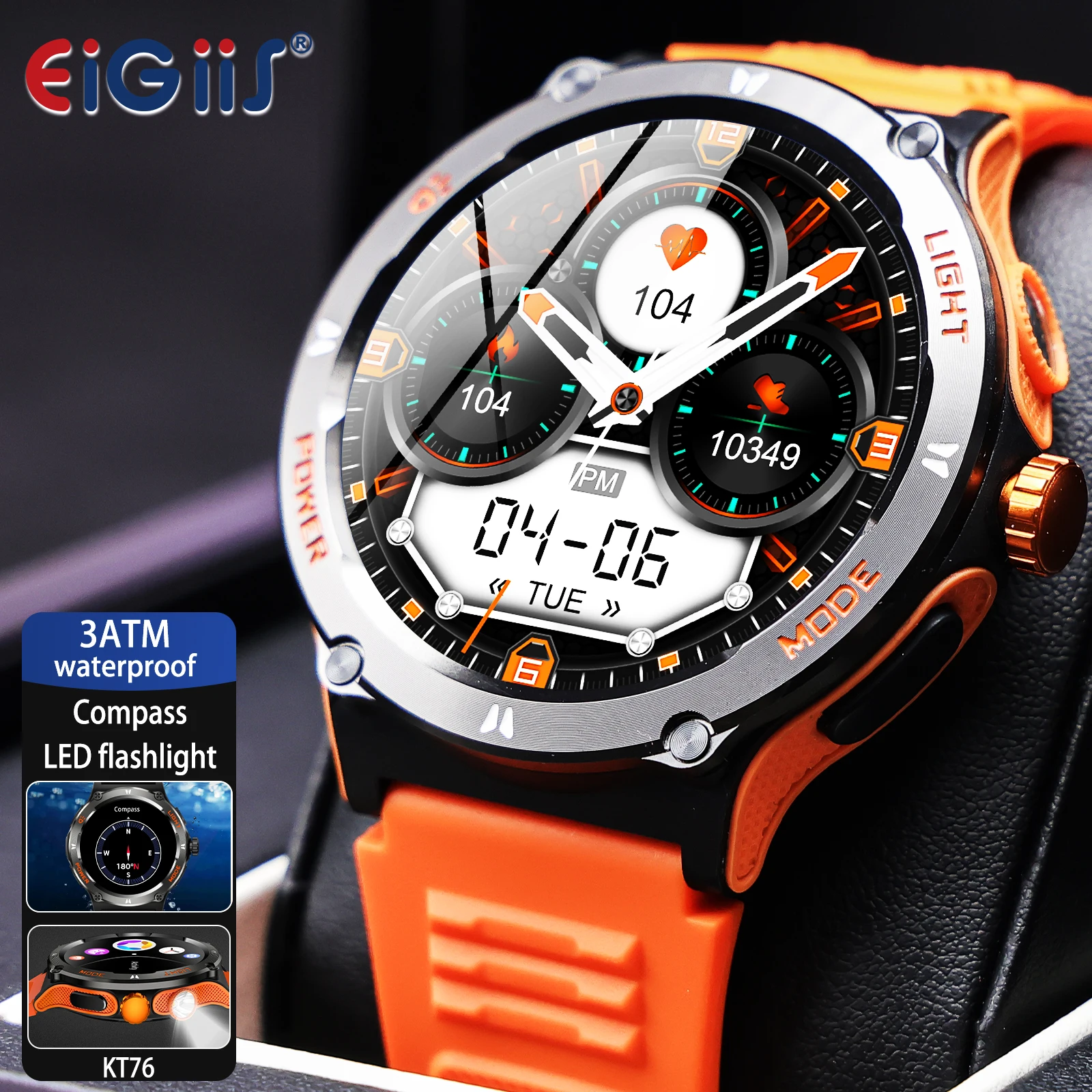 EIGIIS Smart Watch 3ATM Waterproof 1.53