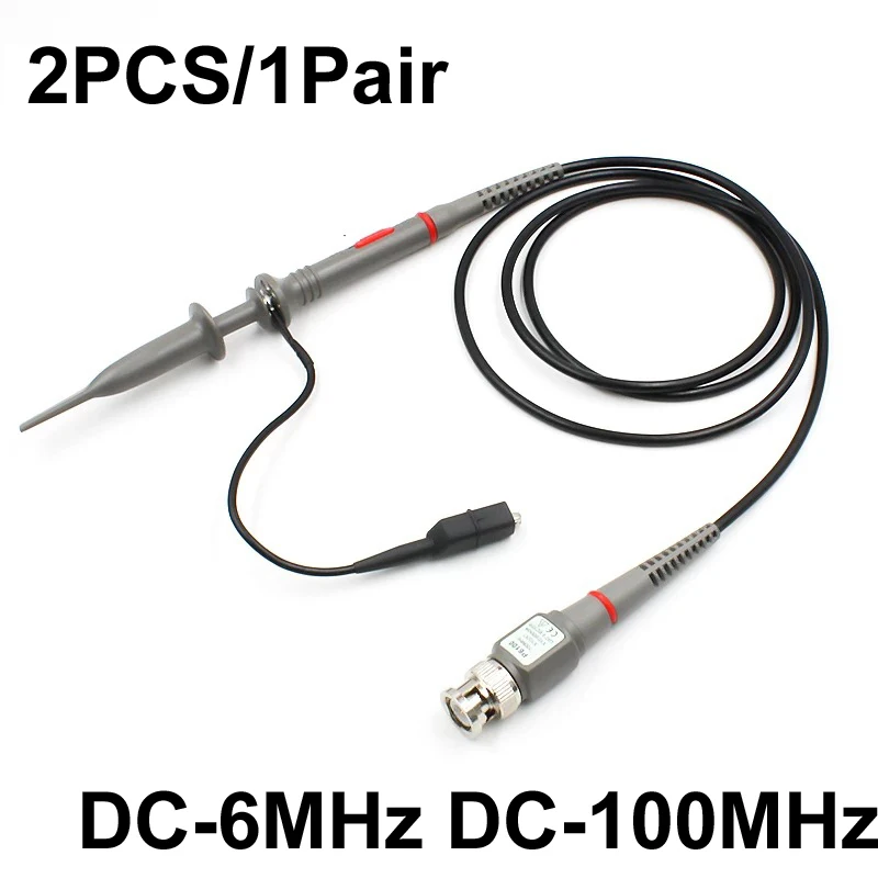 2PCS 1.2M P6100 BNC Oscilloscope DC-100MHz Scope Analyzer Alligator Clip Probe Test Leads Cable 1014D 1013D DSO-TC3 DPOX180H DSO