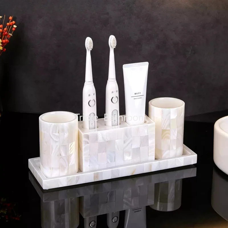 1pc Bathroom Toiletries Tissue Box Soap Dish Cotton Swab Jar with Lid Toothbrush Holder Storage Tray Bathroom Accessories