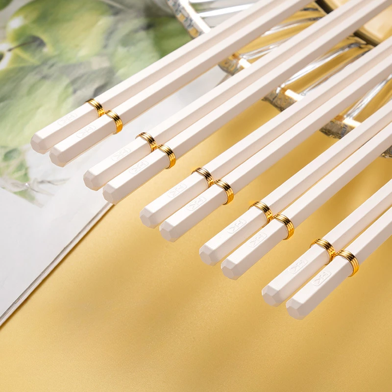 

Light Luxury Alloy Chopsticks, Household White Chopsticks