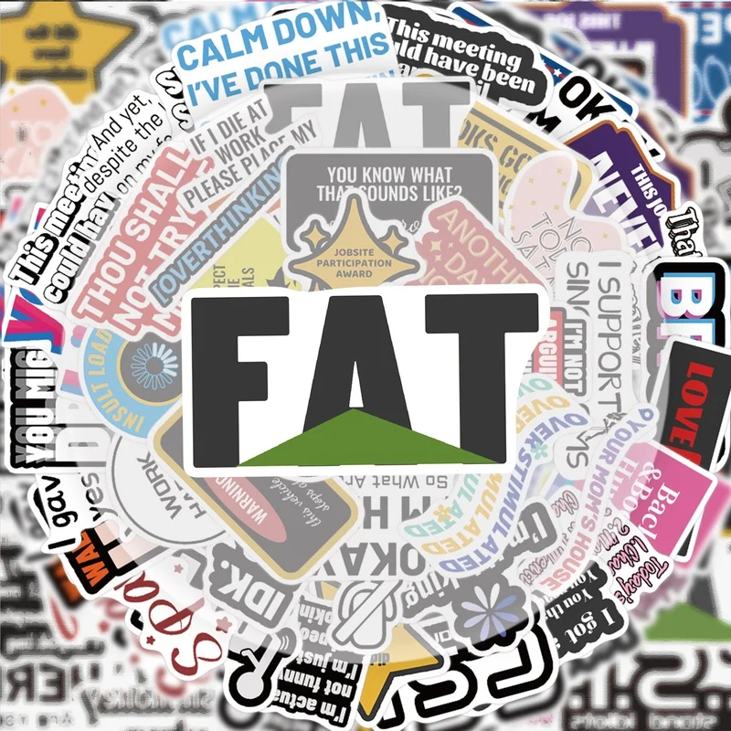 50 lustige Aufkleber, lebendige Aufkleber, geeignet für Wasserflaschen, Laptops, Handyhüllen, Gepäck, Skateboards, Gitarren, Geschenkboxen, Partydekorationen