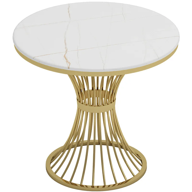 Modern Luxury round Coffee Table with Marble Top Golden Metal Legs Multi-Size Optional for Home Living Room Dining Furniture Use