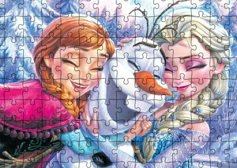 Disney Frozen Jigsaw Puzzles Princess Elsa 300/500/1000 Pcs Puzzle Creative Pictures Educational Toys Decompressing Home Decor