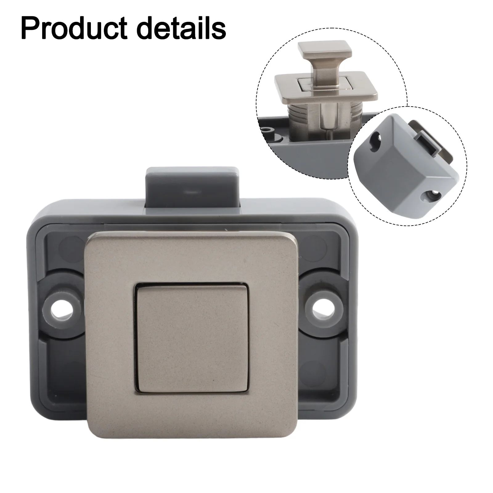 Button Catch Lock System Hardware Zinc Alloy Lock Cupboard Door Lock Convenient Operation Furniture Safety Practical Use