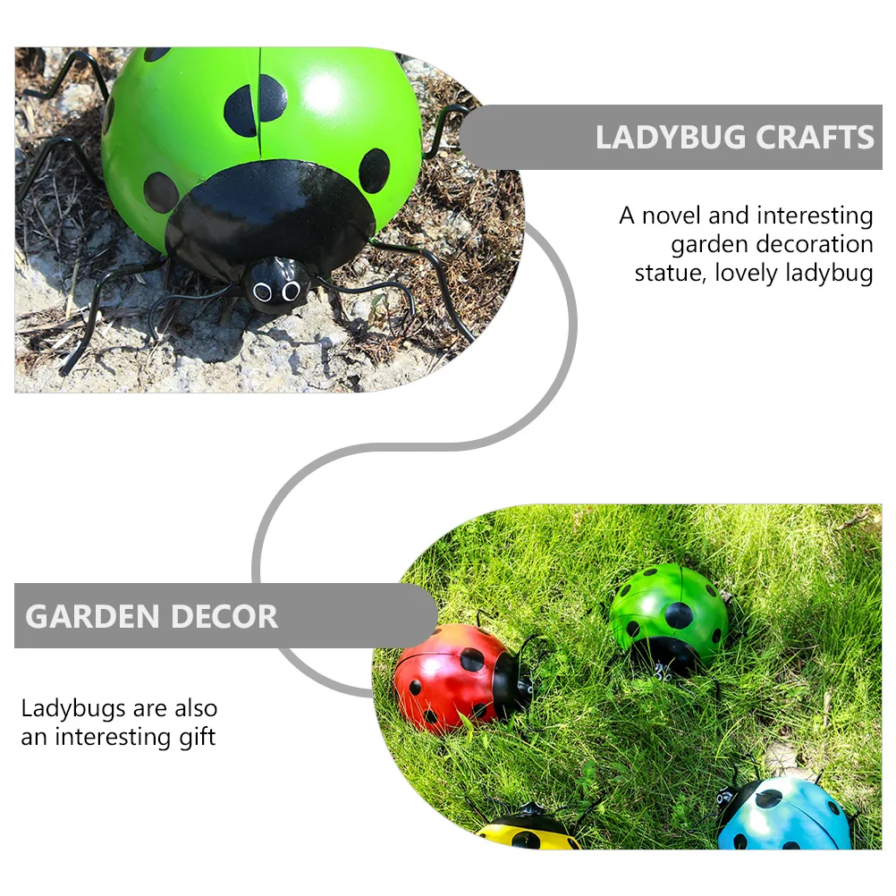 

Ladybug nament Iron Garden Decor Statue Metal Simulated Crafts Home Adornment Holiday Gift Lawn Pond Pool
