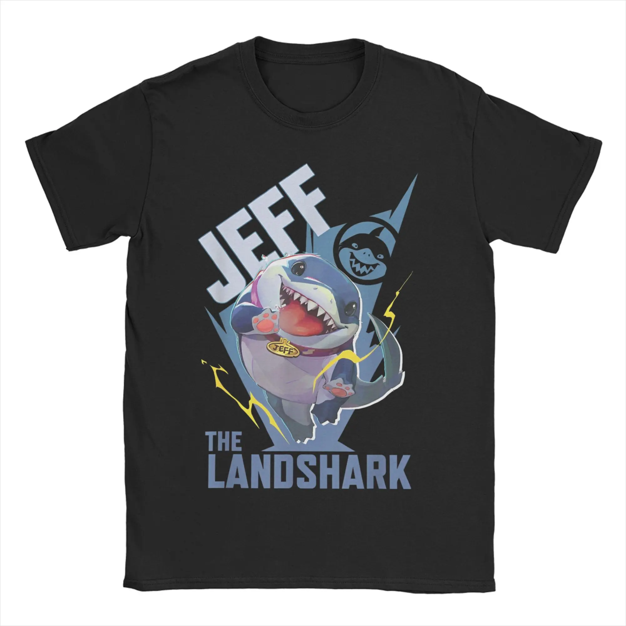 

Graphic Printed Marvel-Rivals PVP Jeff the Land Shark T Shirt for Men Women Pure Cotton Tee Shirt Short Sleeve Clothing