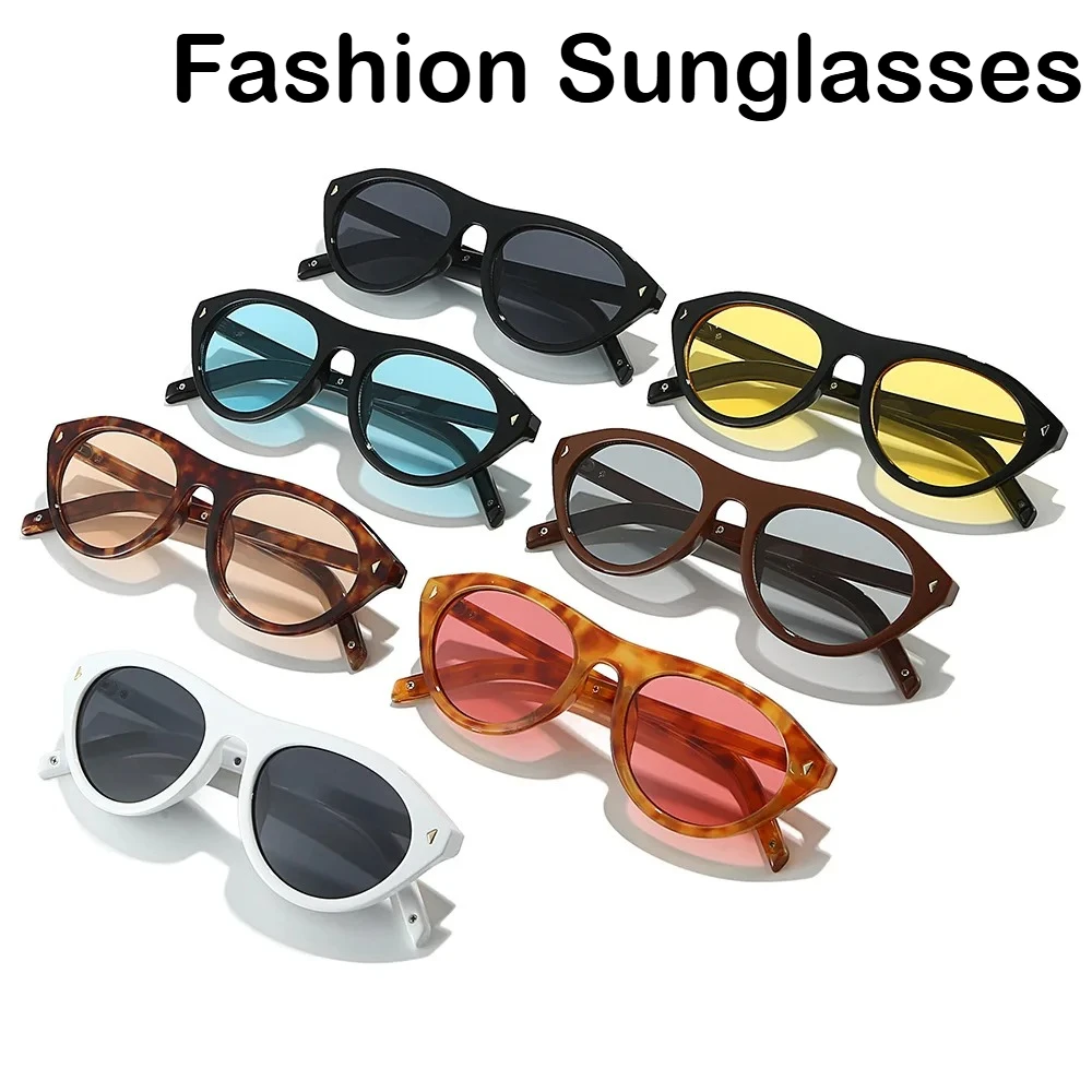 

New Stylish Cat-Eye Oval Sunglasses Outdoor UV-Protective Sunglasses Women Stylish Luxury Designer Traveling Sunscreen Goggles