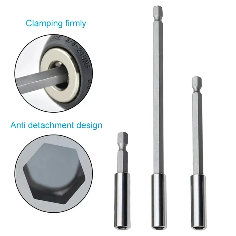 Screwdriver Joint Tool Set 60/100/150mm Hexagonal Shank Extension Connecting Rod 1/4 Quick Change Hexagonal Shank Extension Rod