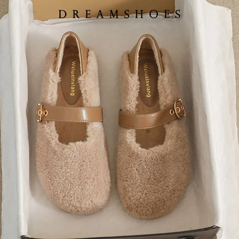 الخريف أحذية رياضية نسائية غير رسمية الضحلة موضة المرأة المتسكعون الفراء الشقق شتاء خريف جديد مريح فستان أحذية