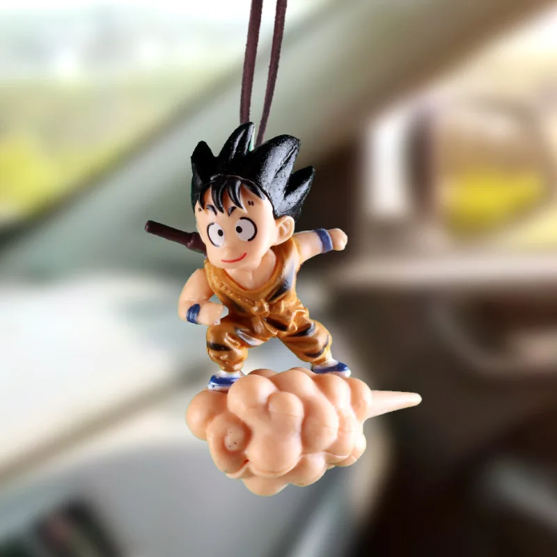 Cartoon Auto Pendant Rearview Mirror Somersault Cloud Sun Wukong Miniature Action Figures Car Interior Ornament Accessories Toys