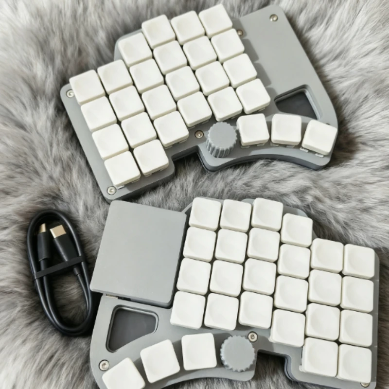 Dilemma Max Split Keyboard 4X6 Procyon Square'sTouchpad Hot Swappable MX Wired VIA/Knob Support Custom Mechanical Game Keyboard