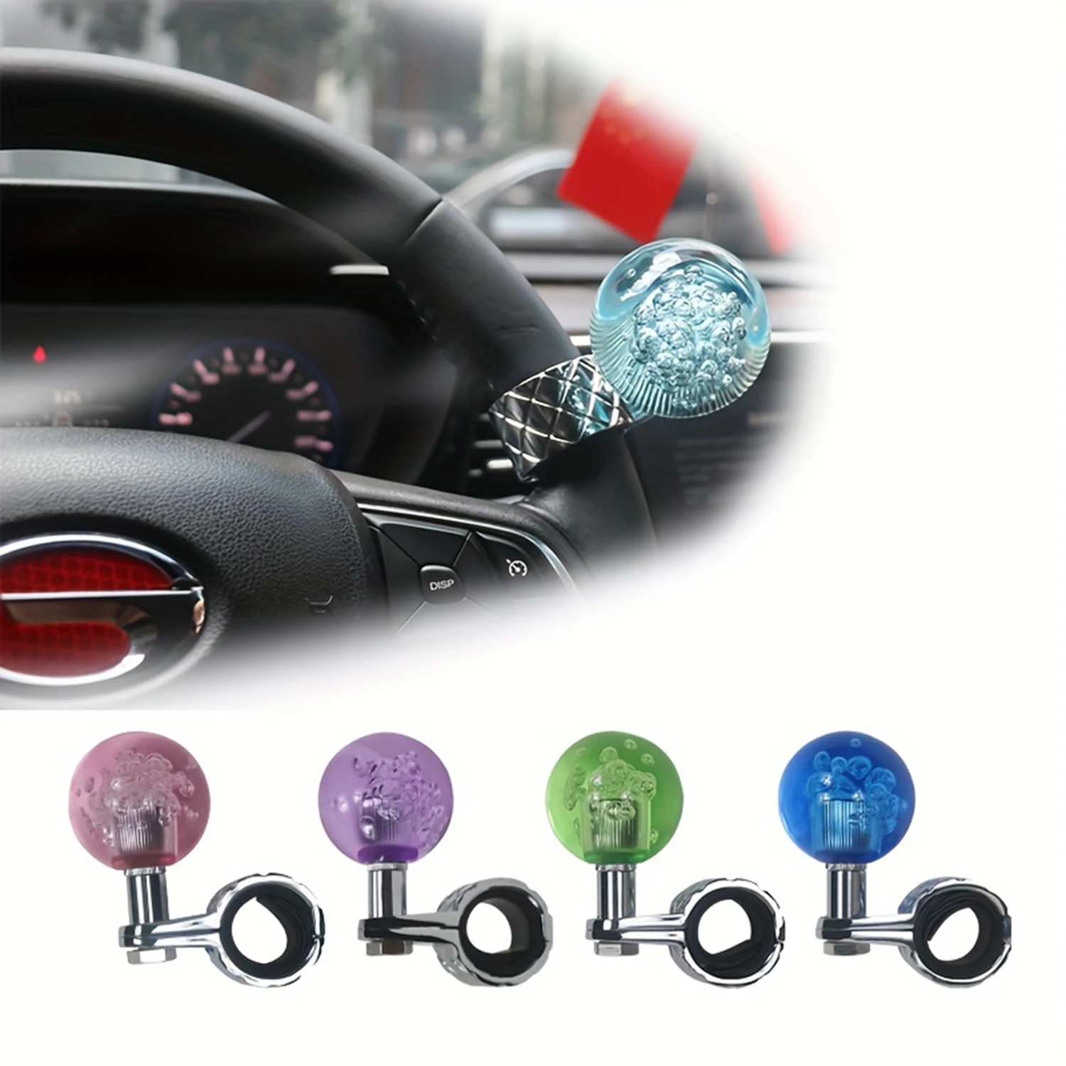 Automotive steering wheel assist ball, universal acrylic crystal booster, labor-saving bearing assist, thruster