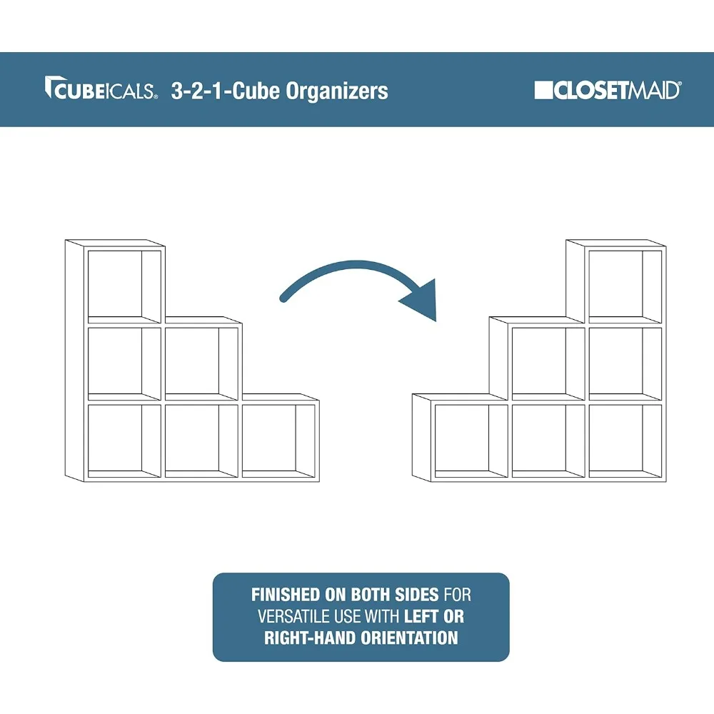 3-Tier Corner Cube Storage Organizer Bookshelf with Easy Assembly, White Wooden Finish