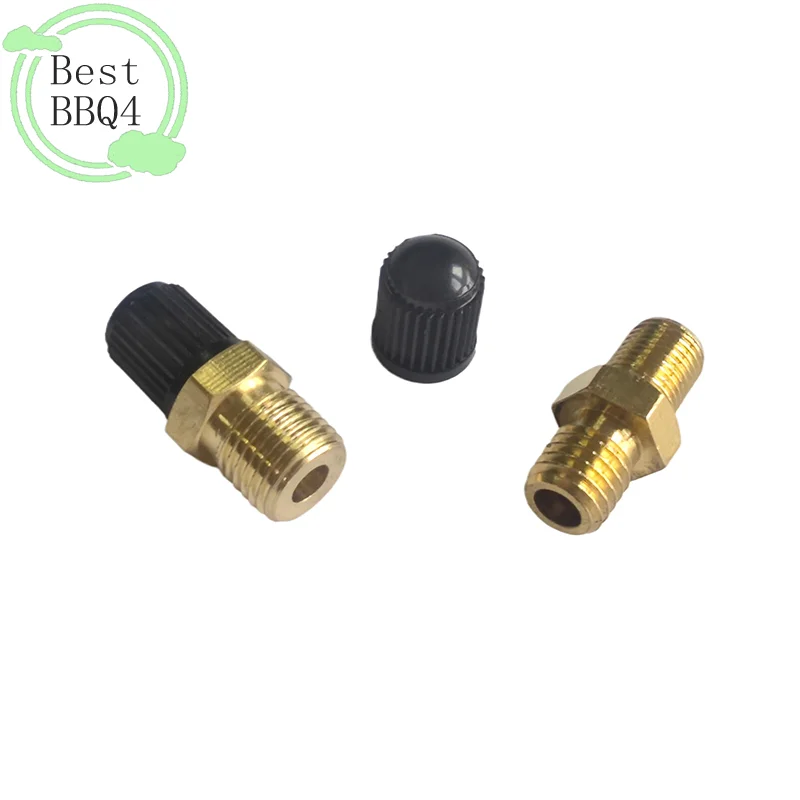 (BBQ4)1PC Air Compressor Tank Fill Valve Hexagonal Brass Tank Fill Valve M8/M10 Threaded Valve Core DIY Accessory