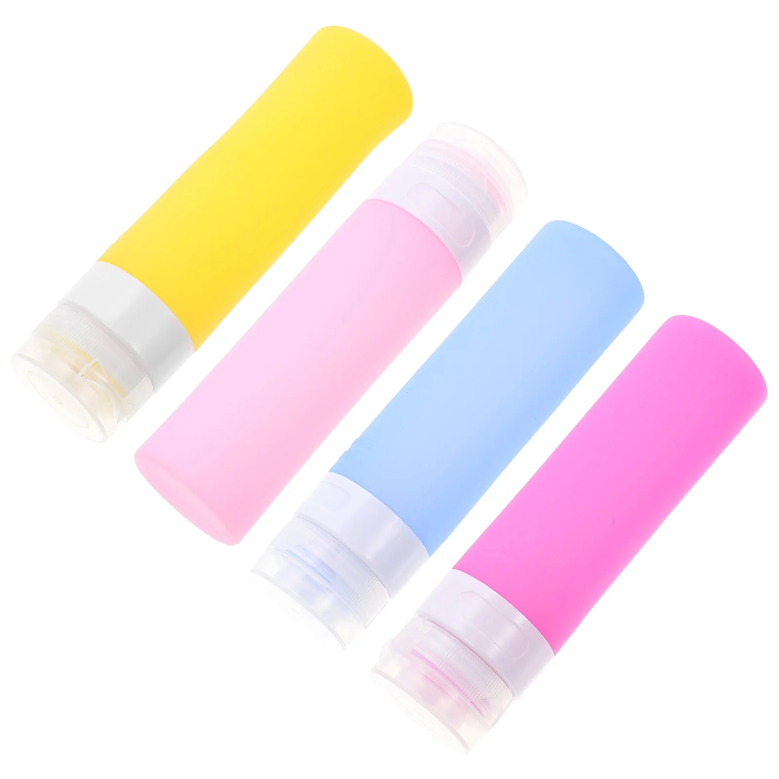 

1 set Travel Shampoo Bottles Food Grade Silicone Squeeze Containers Lotion Dispensers Sub Empty Sample Reusable