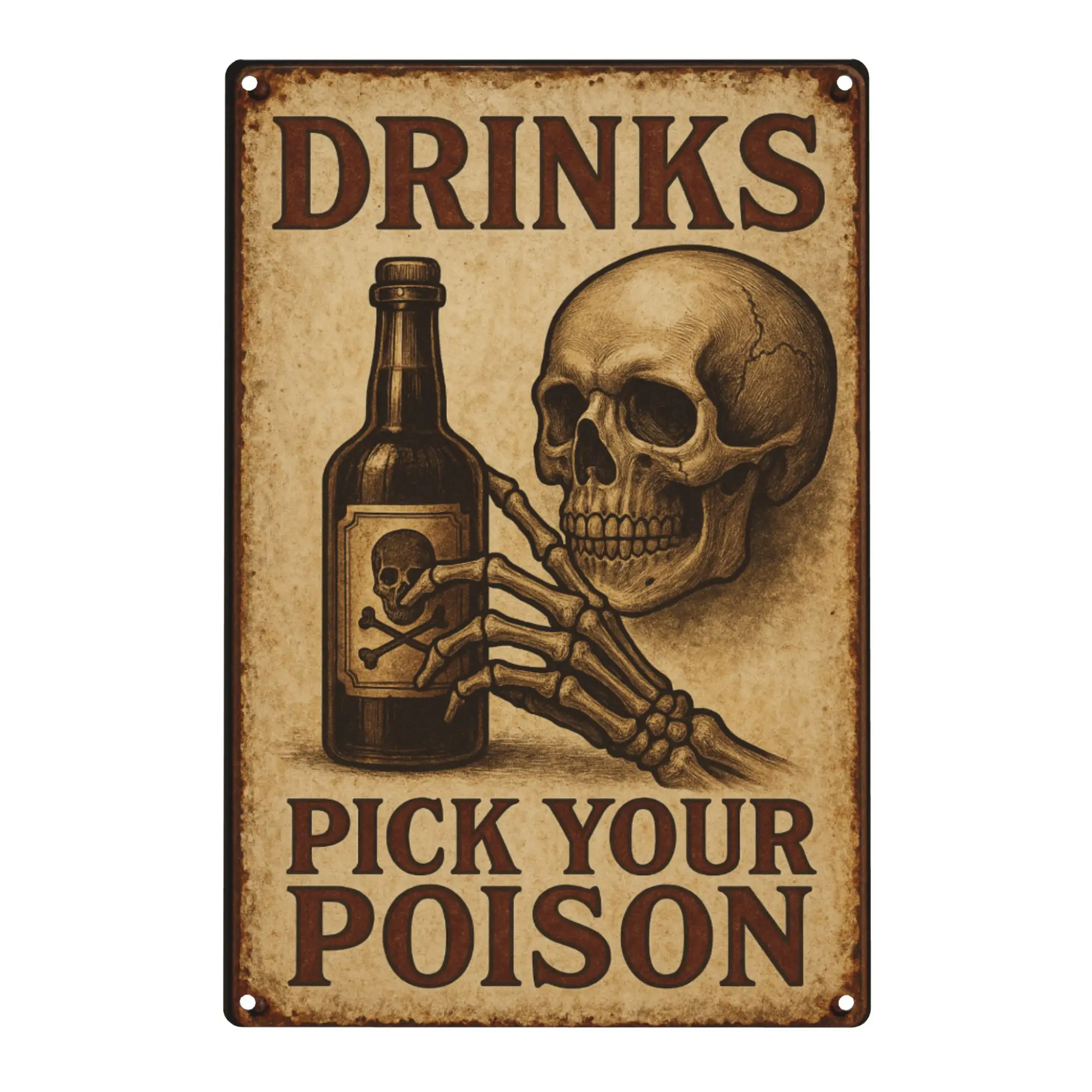 

Halloween Aluminum Vintage Drink Pick Your Happy Water Happy Water Bar Sign Halloween Decoration Vintage Home Cafe Wall Decor