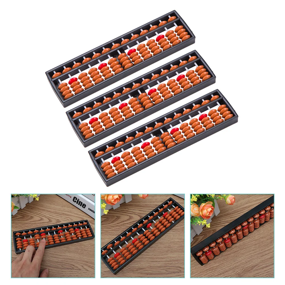 3 Pcs Abacus Counting School Supply Mini Portable Traditional Educational Wood Small