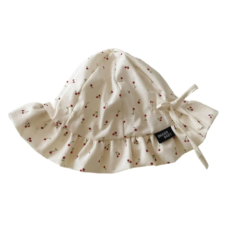 Spring Summer Baby Bucket Hat Comfortable Infants Cherry Print Fisherman