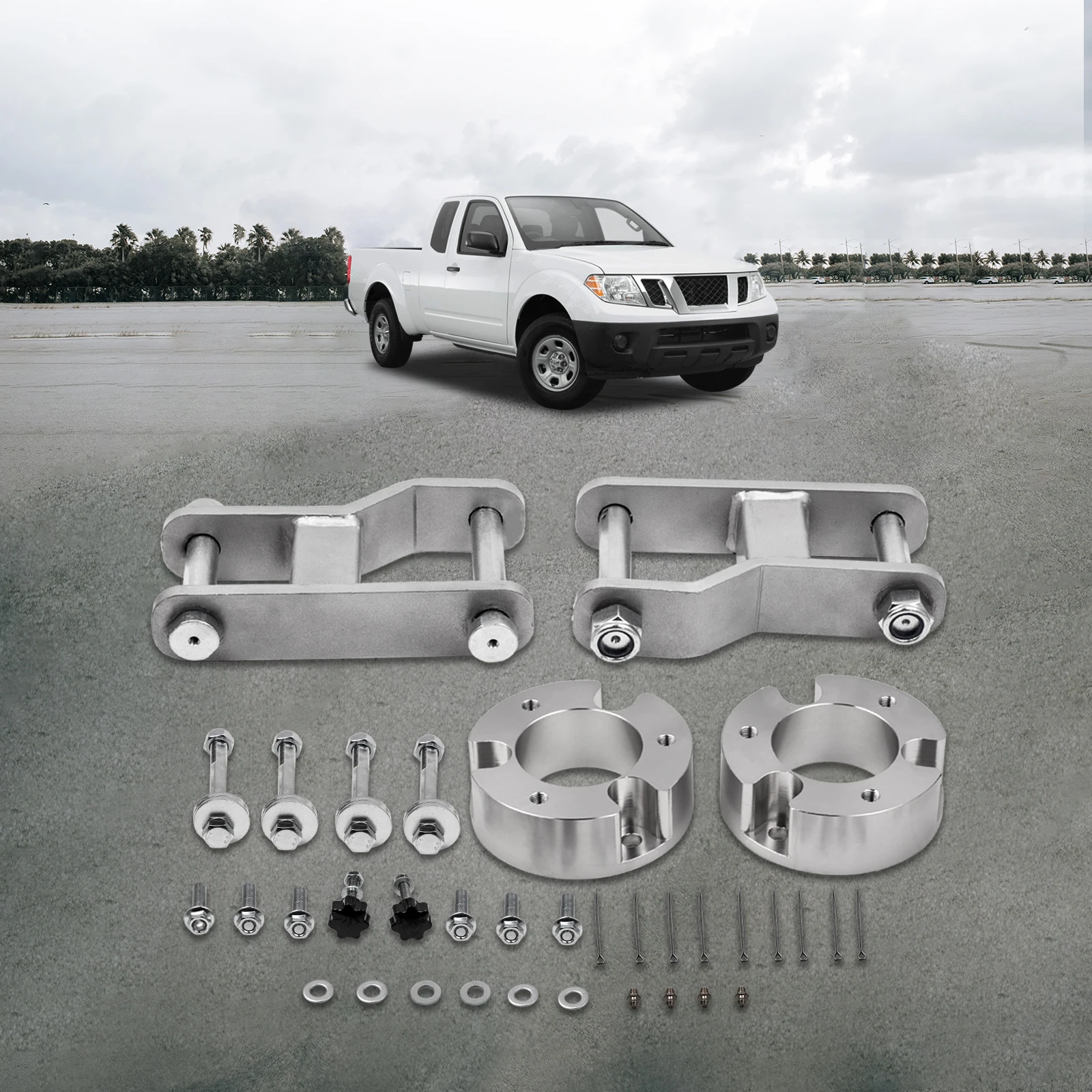 Lift Kit For Nissan Navara D40 Strut Spacers Extended Shackles 2.5\