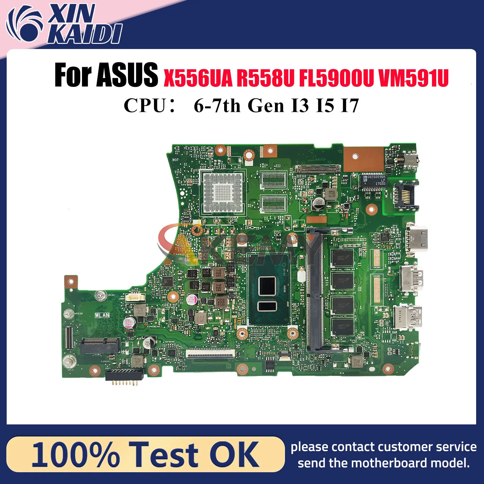 

X556UA Laptop Motherboard For ASUS X556UQK X556UF X556UJ X556UQ R558U FL5900U X556U VM591U X556UV X556URK Mainboard I3 I5 I7 CPU