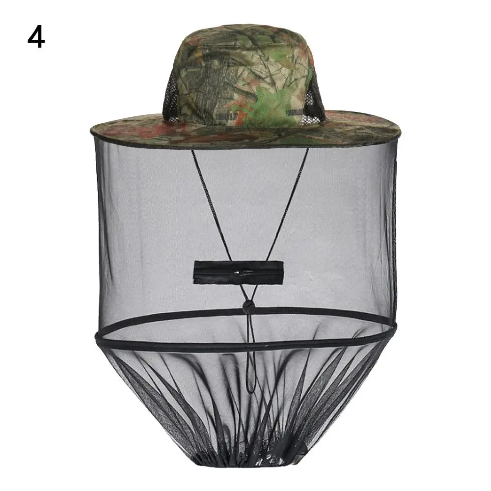 Summer Insect Bee Protection Casual Hidden Net Mesh Repellent Protection Mosquito Hat Fishing Cap Outdoor Sunscreen