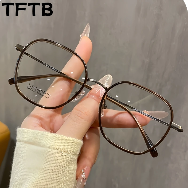 

TFTB Korean Retro Oval Women Eyeglasses Retouch Face High-Quality TR90 Titanium Men's Optical Prescription Glasses Frame BD7010Z