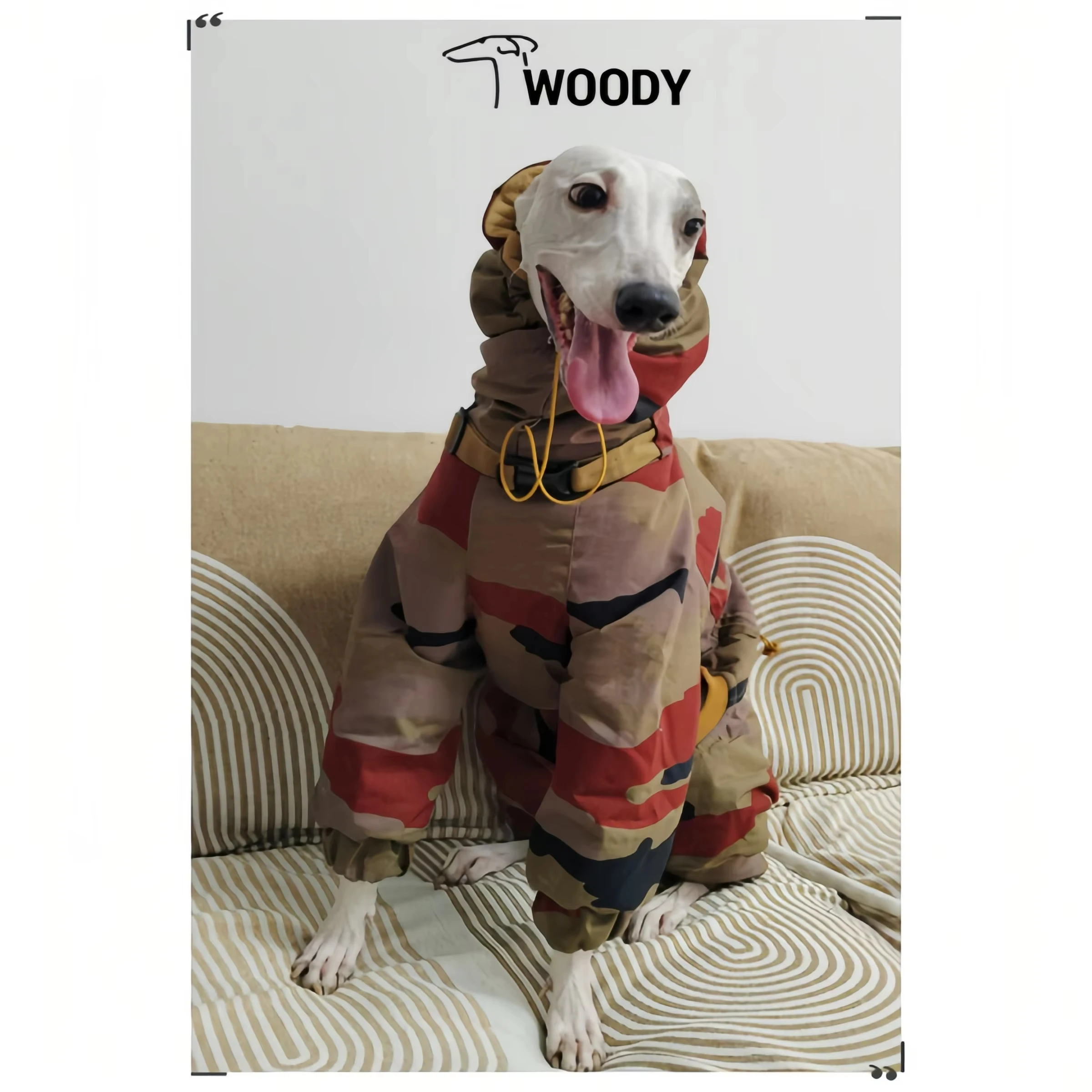 Luxury Super-thick Camouflage Bellington Clothes Winter TurtleNeck Quilted Italian Greyhound Coat Warm Adjustable Whipbit Jacket