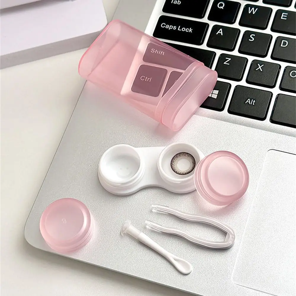 Estuche de plástico para lentes de contacto, estuche portátil de Color sólido para lentes de contacto, soporte de viaje