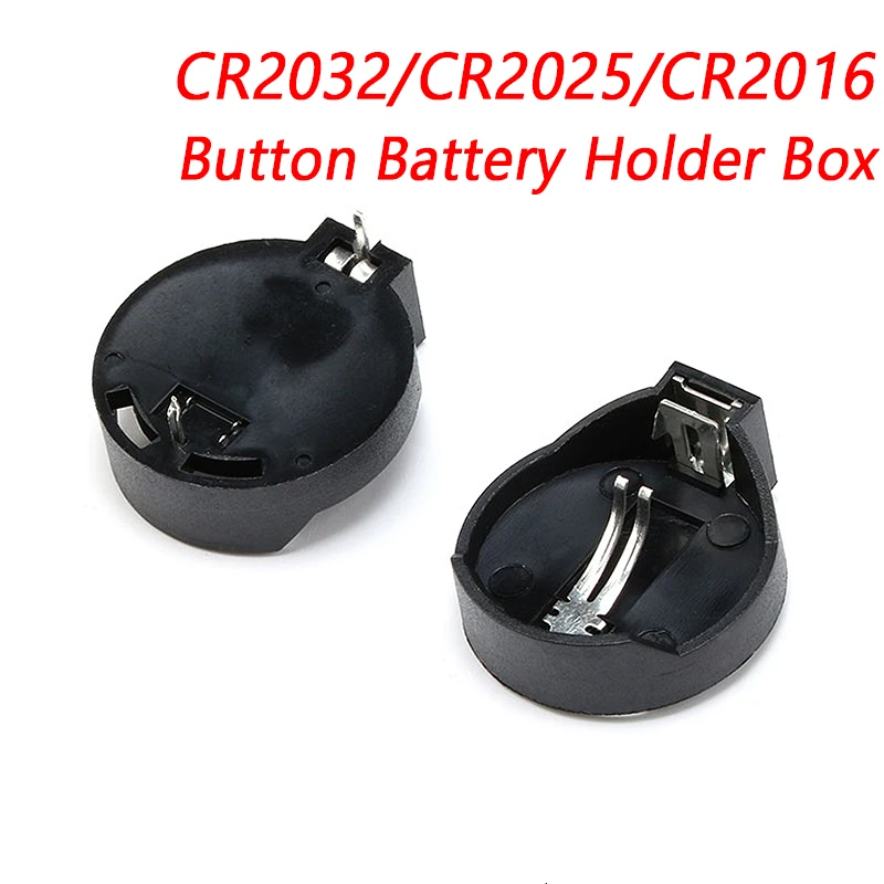 10PCS 3V CR2032 CR2025 CR2016 Coin Cell Battery Holder Case Black Coin Cell Button Socket Holder Case