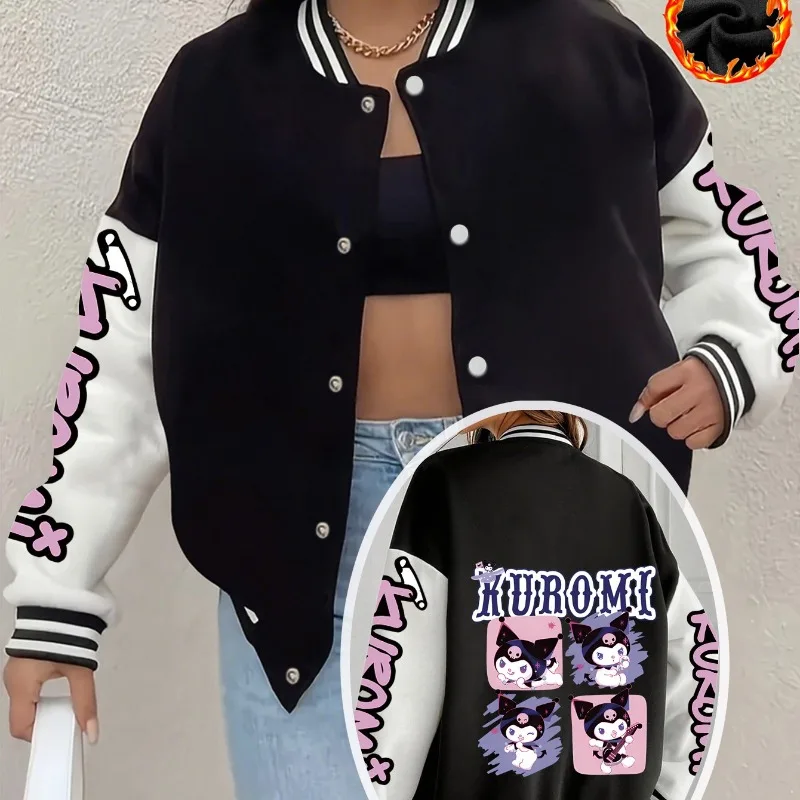 

Женская рука Куроми Disney с буквенным принтом и милым принтом Куроми, осень/зима, хит продаж, повседневная нейтральная уличная одежда