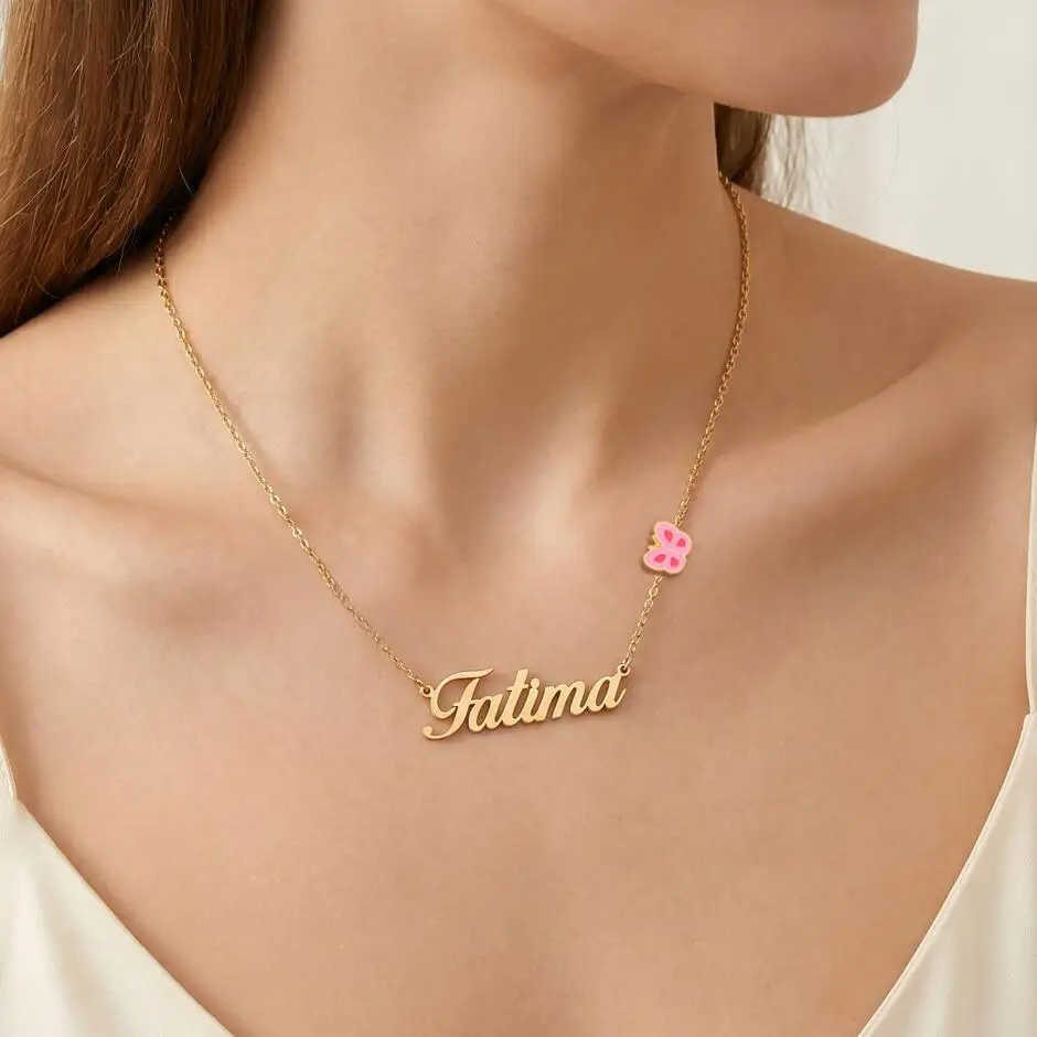 

Vnox New Cute Custom Name Butterfly Necklaces for Girls Gold Plated Personalized Choker Jewelry Birthday Anniversary Gifts