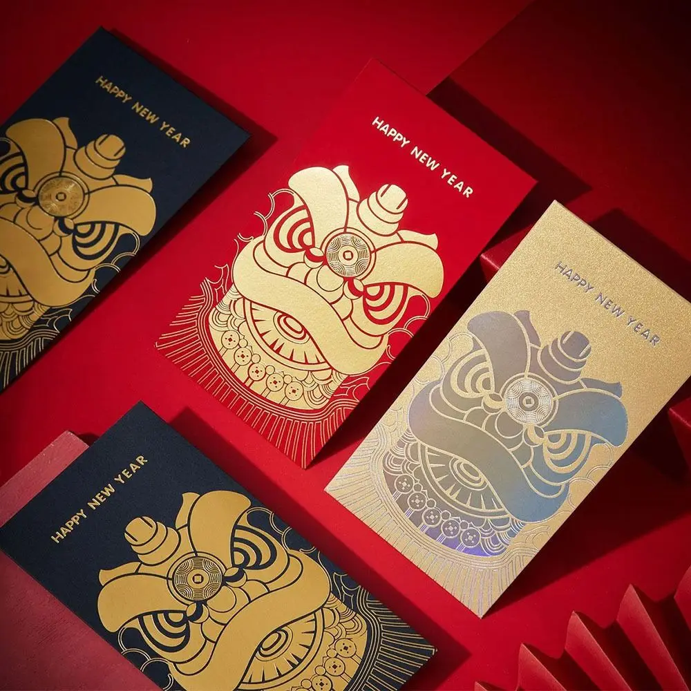 

Chinese Style Dragon Year Red Envelope Funny Festive Lucky Money Bag Thickened Stamping Gold Luck Money Envelopes Wedding
