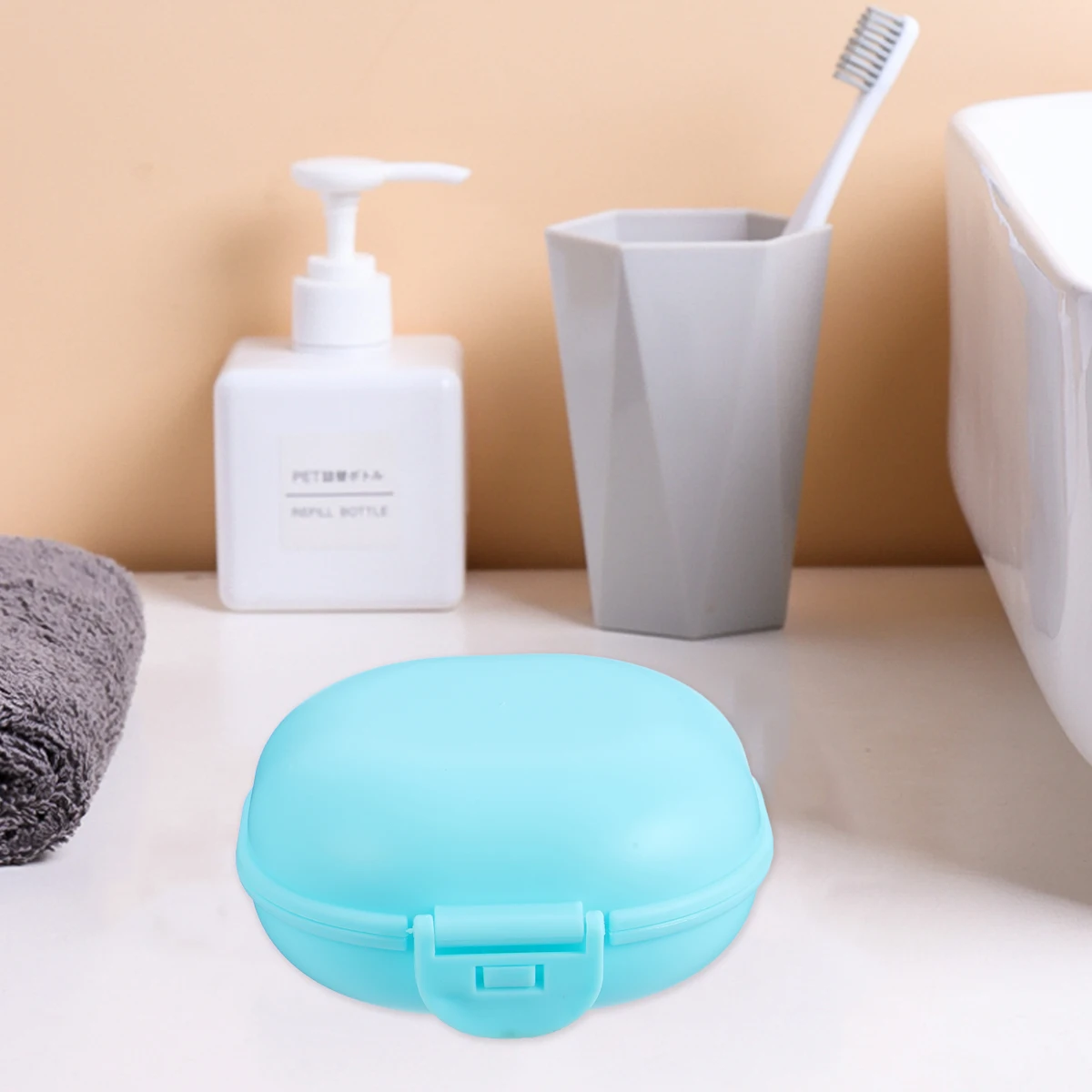 

5Pcs Waterproof Box Plastic Soap Dish Lid Portable Travel Home Bathroom Container Leak Proof Soap Case for Gym