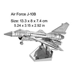 3D Metal Air Force Jigsaw Puzzle, Model Kits, Montar Brinquedos, Presente para Crianças, J-10B