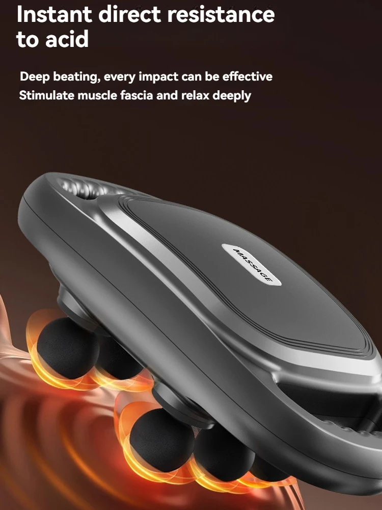 

6-Head Massage Gun Deep Tissue Muscle Relaxation Fascia Gun Powerful Vibration for Large-Area Massage Suitable for All Body Area