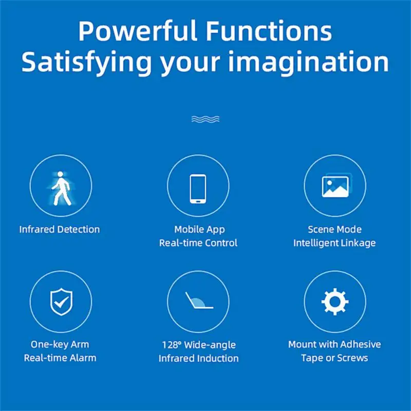 Tuya-Sensor infrarrojo Pir para el hogar, Control inteligente, notificación remota, Automatización del hogar, seguridad, Wifi, móvil