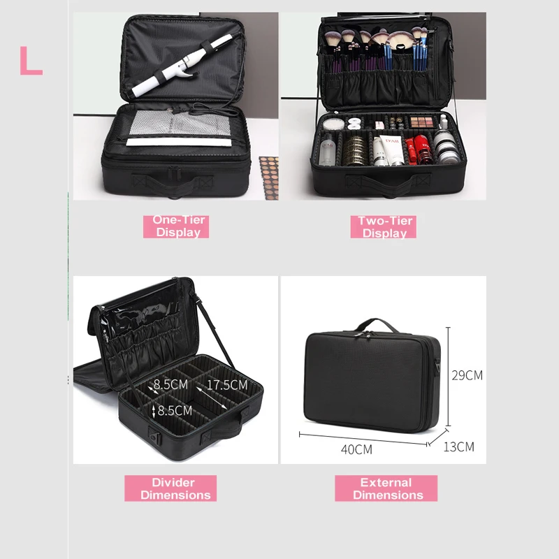Professionelle Make-Up Fall Weibliche Reise Große Kapazität Schönheit Nagel ToolBox Kosmetische Organizer Koffer Für Make-Up Lagerung Boxen – Detail 4