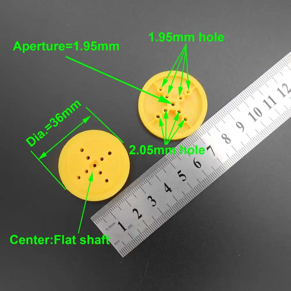 

500Pcs 362A Eccentric Pulley Plastic Gears Toy Wheels Concave Dia.36mm TH=4mm TT D Bore Aperture 2MM 1.95MM 2AB 2.05MM 362A2AB