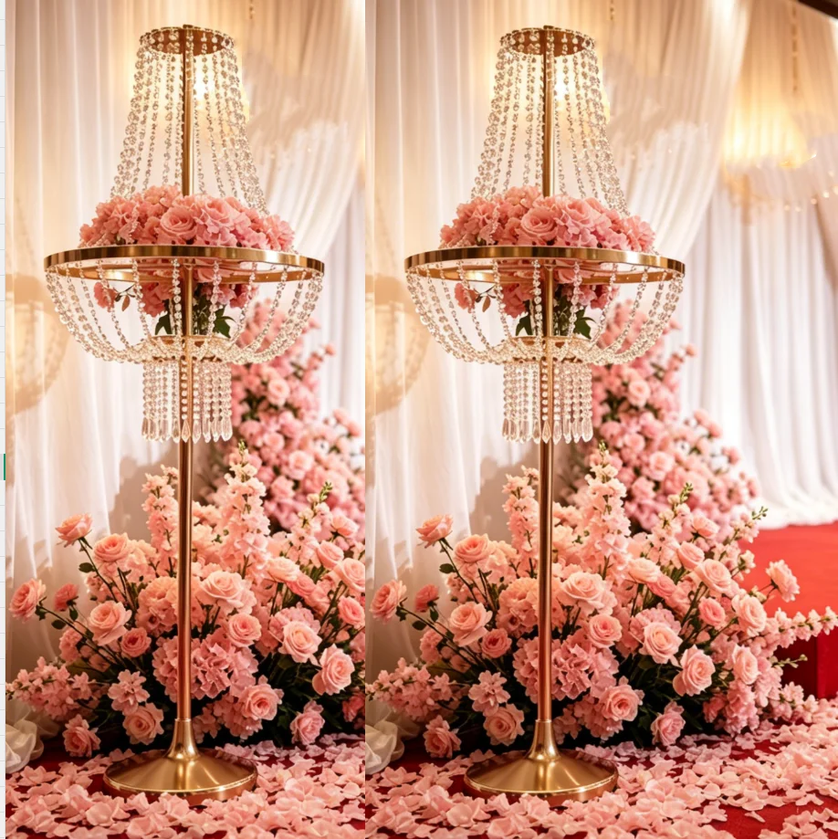 80 to 130cm)4 to 10pcs Wedding Props Staircase Handrail Decor acrylic bead Road Light Birthday Celebration Party Light Led Stage