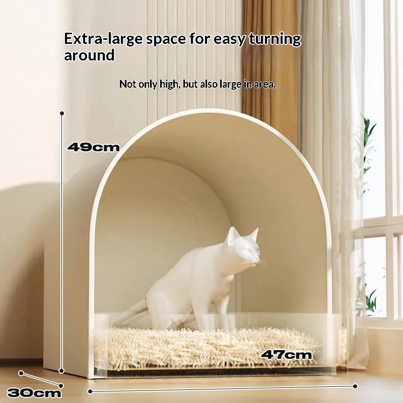 Caja de arena cerrada para gatos con cajón extraíble antisalpicaduras - imagen 2
