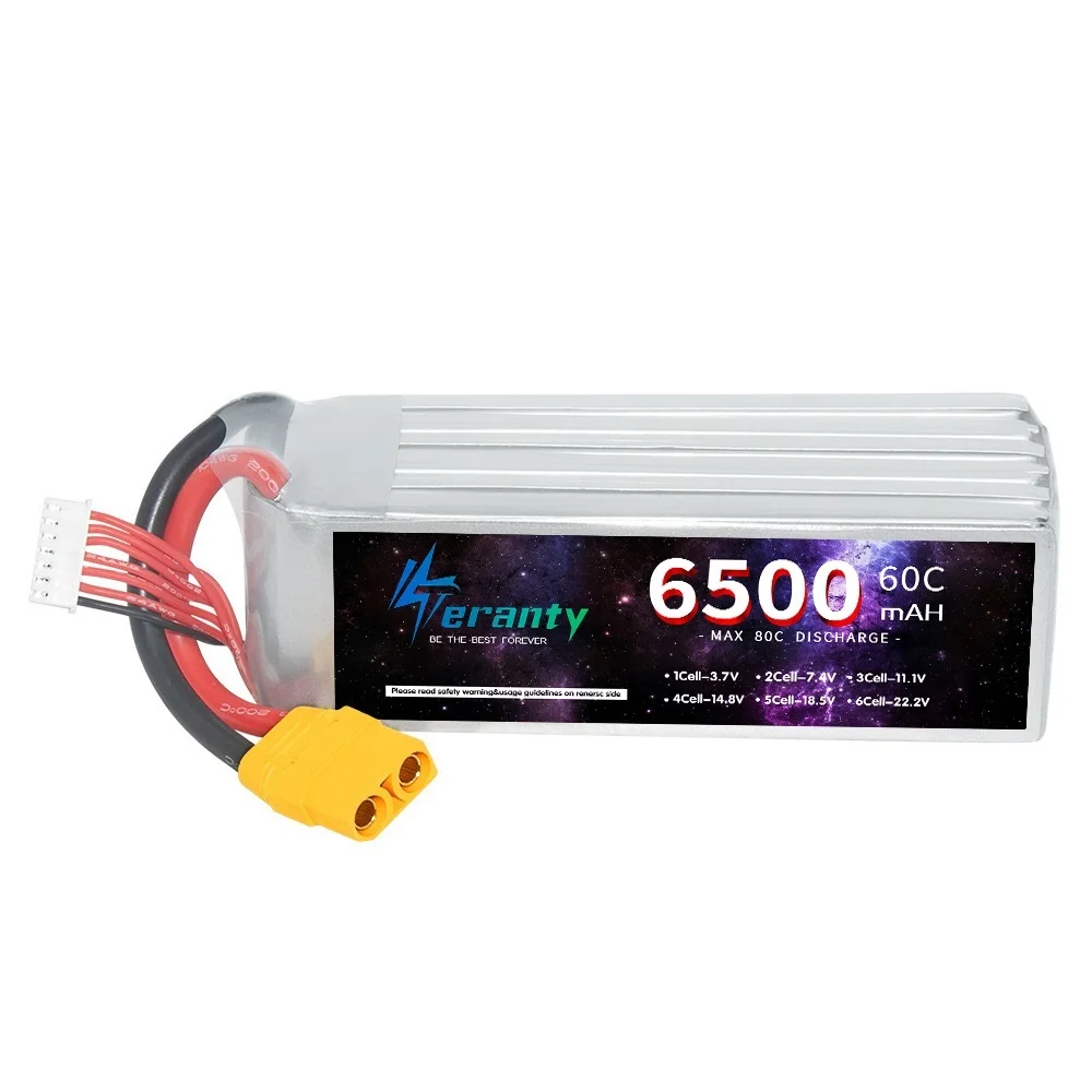 TERANTY 6S 22.2V Akumulator Lipo 6500mAh 60C Soft Pack ze złączem XT60 do RC Car Truck Tank Boat Racing Hobby Drone akumulator