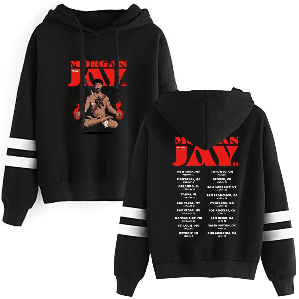 

Morgan Jay Tour 2025 Pocketless Parallel Bars Sleeve Sweatshirt Long-Sleeved Pullover Man/Woman Streetwear