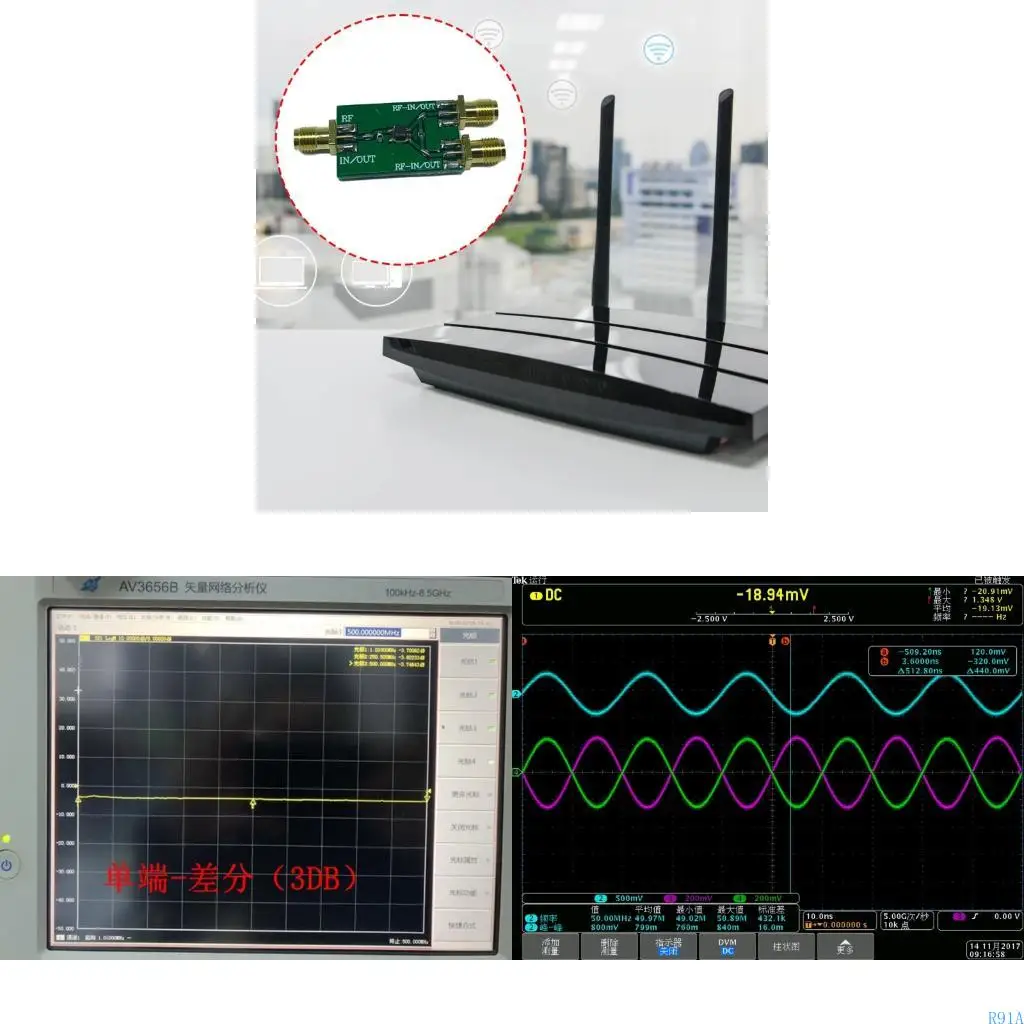 R91A 10MHz-3GHz周波数微分変換挿入損失ADF4355 ADF4355 RF信号微分コンバーターを最小化する