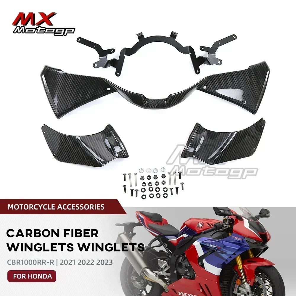 Carbon Fiber Aerodynamic Winglets Spoiler For HONDA CBR1000RR-R CBR 1000RR-R 2021 2022 2023 Motorcycle Fixed Wings Air Deflector