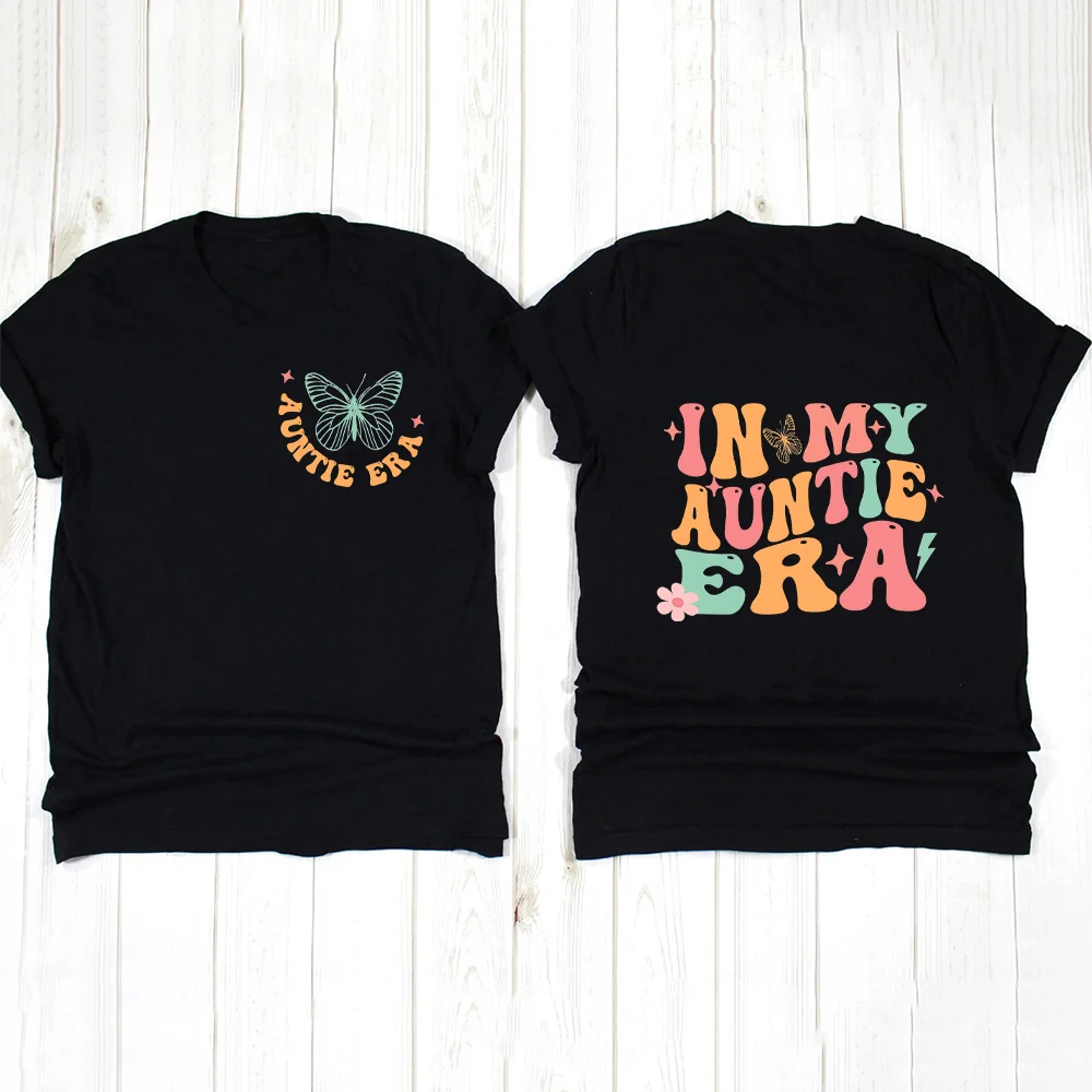 In My Auntie Era Shirt Auntie Shirt Summer Short Sleeve Ladies Tshirts Gift for Aunts Cool Aunt T-Shirt Clothes Aunts Gift Idea