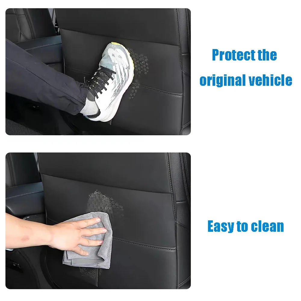 Rear Seat Anti Kick Pad For Toyota RAV4 2020-2026 Leather Seat Back Protector, Wear-Resistant Car Kick Mats with OrganizerPocket
