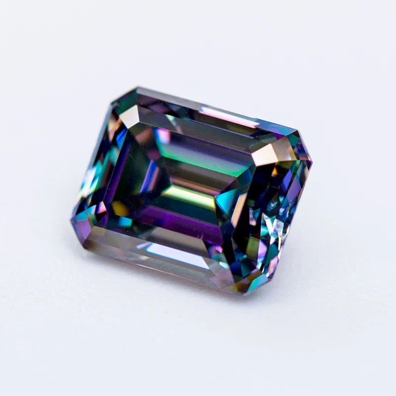 الجملة مويسانيتي الأحجار الكريمة قوس قزح اللون الأخضر الزمرد قطع مختبر نمت الماس DIY بها بنفسك سحر النساء صنع المجوهرات مع Cer #2