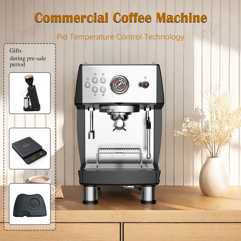 

ITOP IT-CM808 Coffee Maker Commercial/ Family Cafe Coffee Machine 3 Boilers Internal 1.7m Heating Wire, Fast Heating