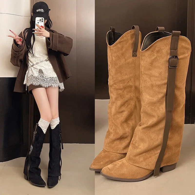 

2025 NEW Women Fashionable and Versatile Best-selling Knee High Boots Elegant Winter Boot Knee High Heels Boots Pointed Toe